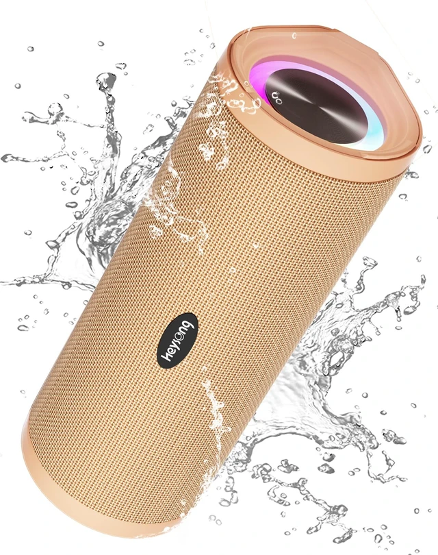 Main image of Portable Bluetooth Speaker, Waterproof Wireless Shower Outdoor Speakers, IPX7 Floating, 5000mAh, TF Card, Good Bass, Loud Sound for Beach, Pool, Kayak Accessories, Gifts for Men-Apricot