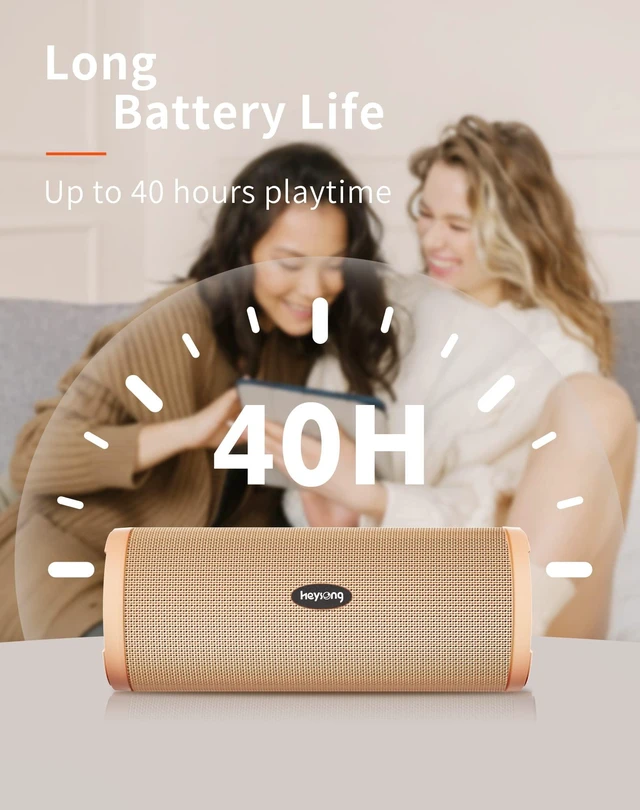 Alt view image 4 of 7 - Portable Bluetooth Speaker, Waterproof Wireless Shower Outdoor Speakers, IPX7 Floating, 5000mAh, TF Card, Good Bass, Loud Sound for Beach, Pool, Kayak Accessories, Gifts for Men-Apricot