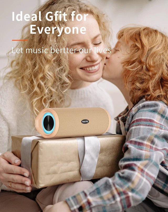 Alt view image 5 of 7 - Portable Bluetooth Speaker, Waterproof Wireless Shower Outdoor Speakers, IPX7 Floating, 5000mAh, TF Card, Good Bass, Loud Sound for Beach, Pool, Kayak Accessories, Gifts for Men-Apricot