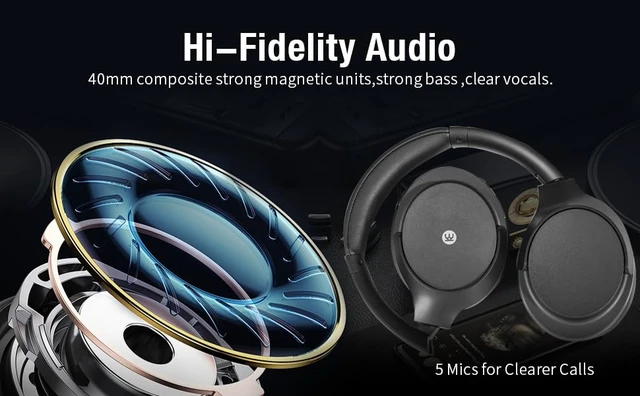 Alt view image 3 of 7 - Hybrid Noise Cancelling -40db, 75H Playtime, Auracast Music Sharing for Group Listening, Clear Call, USB-c &3.5mm Audio, Low-Latency, Bluetooth Overhead Headphone for TV Work Airplane (Black)