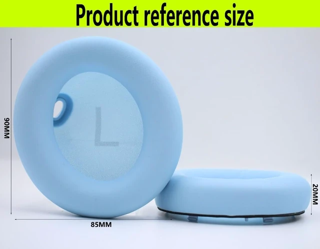 Alt view image 3 of 7 - Replacement Ear Pads for Anker Soundcore Space One Headphones Crystal Blue Soft high-quality protein leather / Slow recovery memory foam ear pads / Ear cover