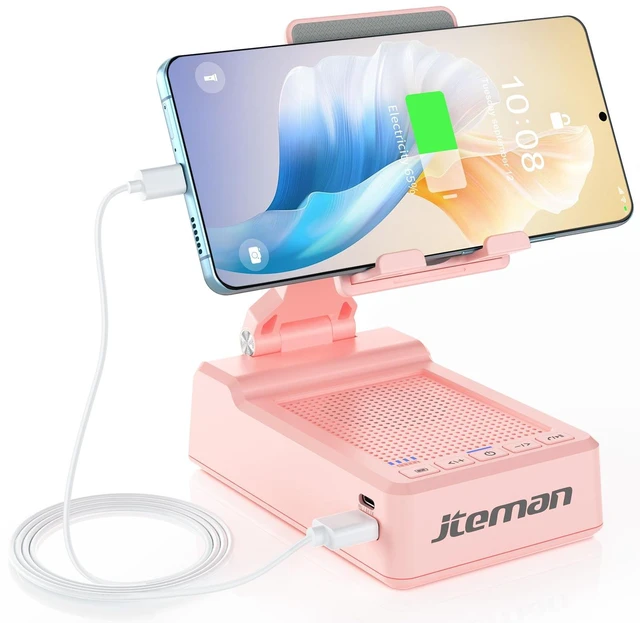Main image of Gifts for Men Women,Cell Phone Stand with Bluetooth Speaker,Cool Tech Gadgets,Unique Birthday Gifts for Men Husband Mom Dad-Pink