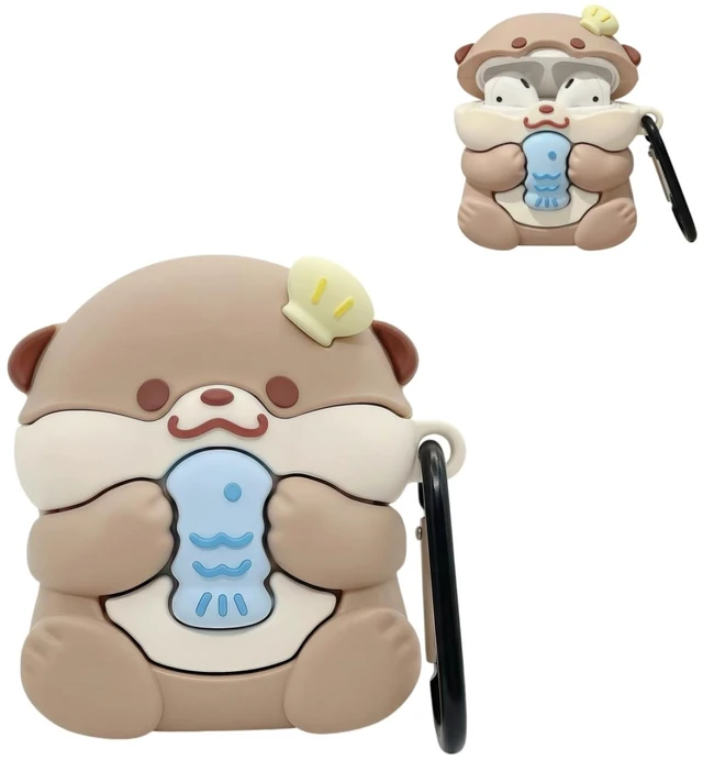 Main image of for AirPods 5 and Airpods 4 Case, 3D Kawaii Otter Design Earbuds Cover Cute Animal Case Compatible with Airpods 5/4(2026/2024), Silicone Shockproof Earphone Protector, Earbuds Accessory Girl Women
