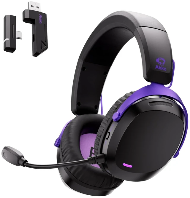 Main image of GH300 Wireless Gaming Headphone, Quad-Mode Connectivity Black Headset with 50mm Drivers, Virtual 7.1 Surround Sound, Noise Cancelling Mic, RGB Lights Compatible with Laptop, Desktops