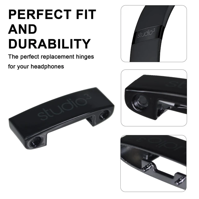 Alt view image 4 of 7 - Replacement Headband Metal Folding Hinge Clip Cover Pin Repair Parts Set Compatible with Studio 3 Studio 3.0 Wireless Over-Ear Headphones,Great Fit and Durable(Black)