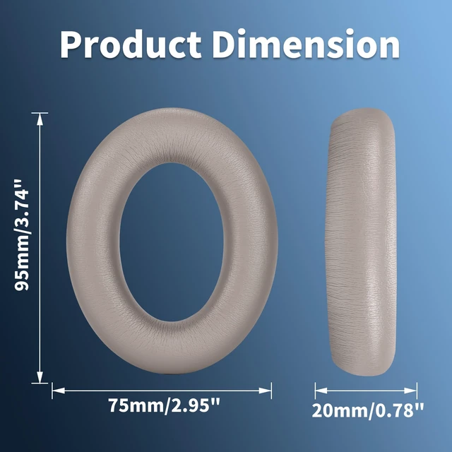 Alt view image 6 of 7 - Earpads for Sennheiser Accentum/Accentum Plus, Protein Leather Gray High-Density Foam, Enhanced Bass, Noise Isolation, Sound Restoration, Easy Quick Install, Ergonomic, Long Sessions, Home/Offi