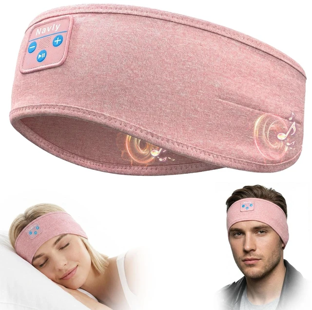 Main image of Bluetooth 5.4 Sleep Headphones - 3-in-1 Wireless Music Sleep Headphones Featuring Ultra-Thin Stereo Speakers, Designed for Side Sleepers, Meditation, Travel, and Sports (Cherry Blossom Pink)