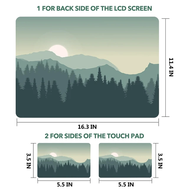 Alt view image 6 of 7 - Laptop Skin Sticker Decal, 17 17.3 inch Laptop Art Decal Universal Cover, Decorative Stickers Notebook Skin Protector, Forest Sunset