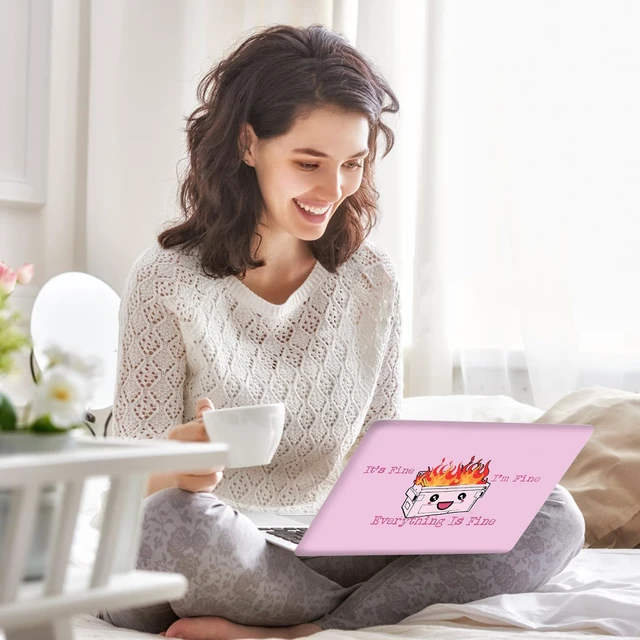 Alt view image 2 of 7 - Laptop Skin Sticker Decal, 17 17.3 inch Laptop Art Decal Universal Cover, Decorative Stickers Notebook Skin Protector, I'm Fine Pink