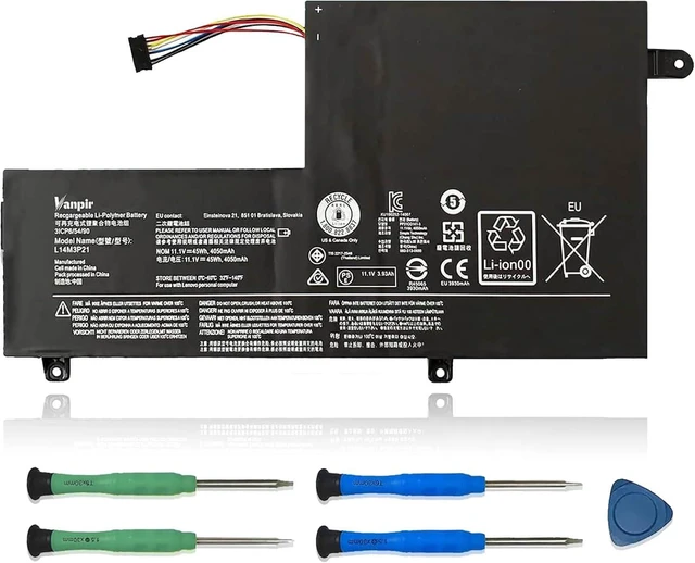 Main image of L14M3P21 Laptop Battery 11.1V 45Wh 4050mAh Replacement for Lenovo IdeaPad 310S 320S 500S 510S 520S Edge 2-1580 Flex 3 1470 1480 Flex 4 1570 1580 Series L14L3P21
