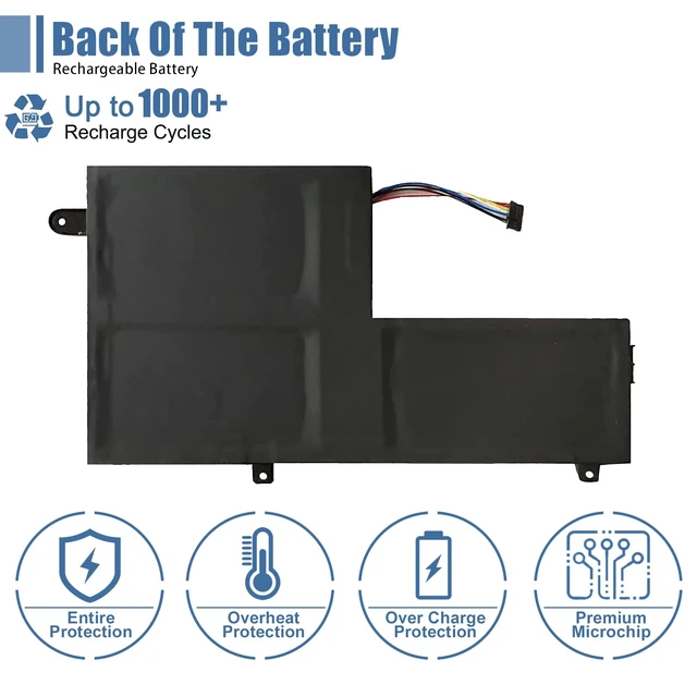 Alt view image 5 of 6 - L14M3P21 Laptop Battery 11.1V 45Wh 4050mAh Replacement for Lenovo IdeaPad 310S 320S 500S 510S 520S Edge 2-1580 Flex 3 1470 1480 Flex 4 1570 1580 Series L14L3P21