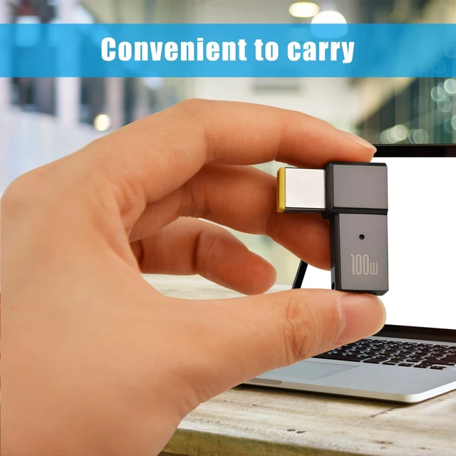 Alt view image 3 of 7 - 2Pcs USB C to Slim Tip Adapter, 100W 5A Laptop Charging Cable Adapter with USB C Female Input to Slim Tip Rectangle, Zinc Alloy PD Charge Converter for Lenovo Laptops