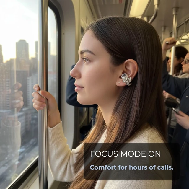 Alt view image 4 of 6 - Clip on Earbuds Open Ear Accessories for Bose Ultra Open Earbuds Lightweight Clip-On Decor for Wireless Earbuds (Headphones not Included) (Square Diamond (Silver))