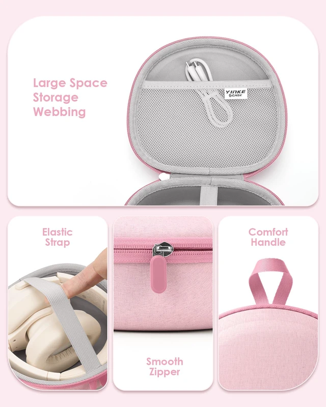 Alt view image 4 of 7 - Headphone Case for Soundcore/Beats/JBL Tune/Skullcandy/Bose/JLab/BERIBES for Over-Ear Noise Cancelling Foldable Headphones, Upgraded Splashproof, Hard Shell Protective Storage Bag