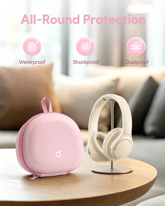 Alt view image 6 of 7 - Headphone Case for Soundcore/Beats/JBL Tune/Skullcandy/Bose/JLab/BERIBES for Over-Ear Noise Cancelling Foldable Headphones, Upgraded Splashproof, Hard Shell Protective Storage Bag