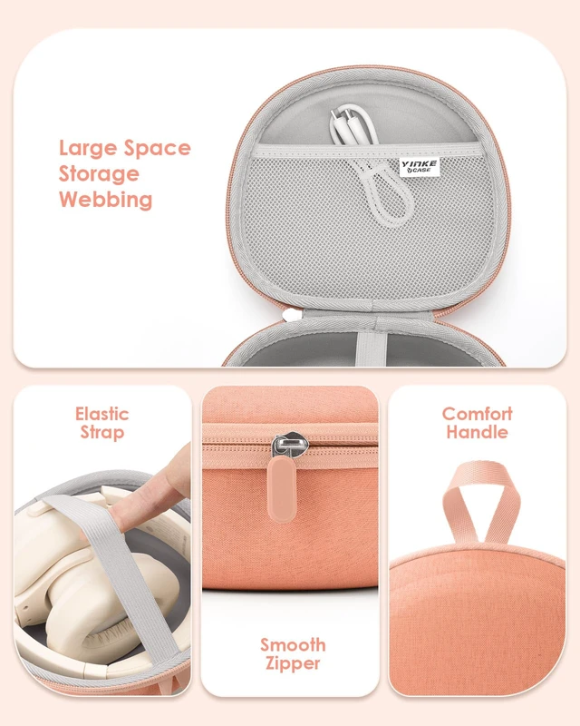 Alt view image 4 of 7 - Headphone Case for Soundcore/Beats/JBL Tune/Skullcandy/Bose/JLab/BERIBES for Over-Ear Noise Cancelling Foldable Headphones, Upgraded Splashproof, Hard Shell Protective Storage Bag