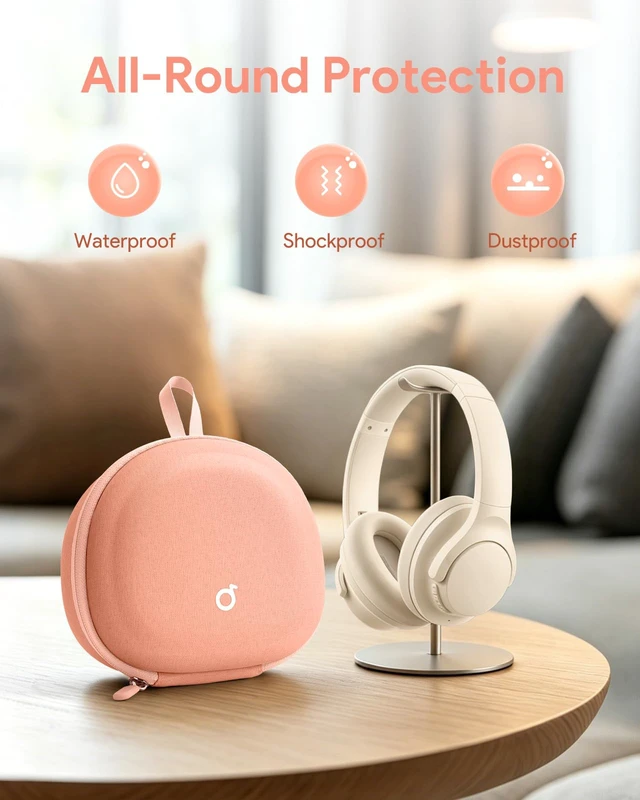 Alt view image 6 of 7 - Headphone Case for Soundcore/Beats/JBL Tune/Skullcandy/Bose/JLab/BERIBES for Over-Ear Noise Cancelling Foldable Headphones, Upgraded Splashproof, Hard Shell Protective Storage Bag