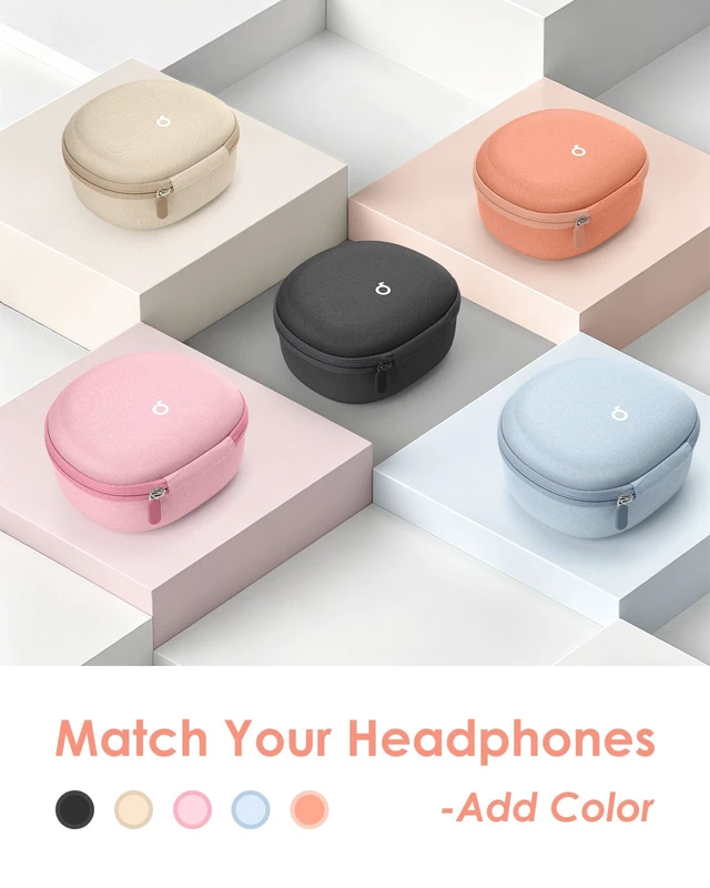 Alt view image 7 of 7 - Headphone Case for Soundcore/Beats/JBL Tune/Skullcandy/Bose/JLab/BERIBES for Over-Ear Noise Cancelling Foldable Headphones, Upgraded Splashproof, Hard Shell Protective Storage Bag