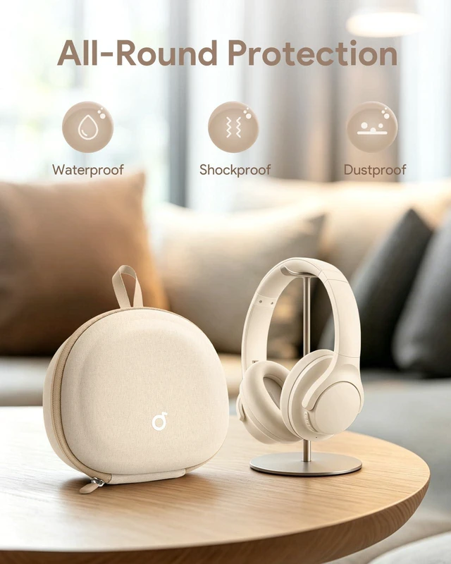 Alt view image 6 of 7 - Headphone Case for Soundcore/Beats/JBL Tune/Skullcandy/Bose/JLab/BERIBES for Over-Ear Noise Cancelling Foldable Headphones, Upgraded Splashproof, Hard Shell Protective Storage Bag
