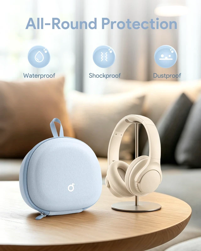Alt view image 6 of 7 - Headphone Case for Soundcore/Beats/JBL Tune/Skullcandy/Bose/JLab/BERIBES for Over-Ear Noise Cancelling Foldable Headphones, Upgraded Splashproof, Hard Shell Protective Storage Bag
