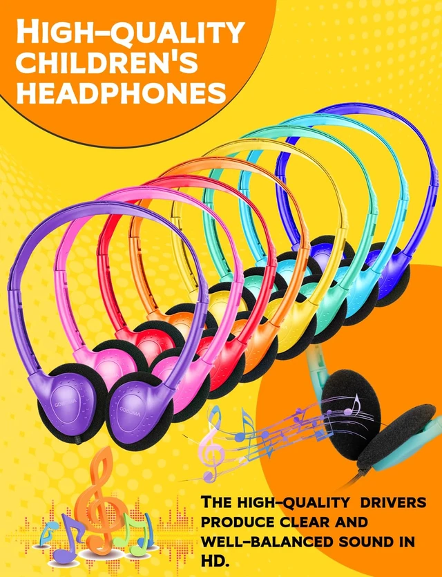 Alt view image 4 of 7 - Kids Headphones Bulk for School Classroom 16 Pack Class Set Headphones for Students Teens Childern Adults. Laptop PC Computer Chromebook. School Testing Learning