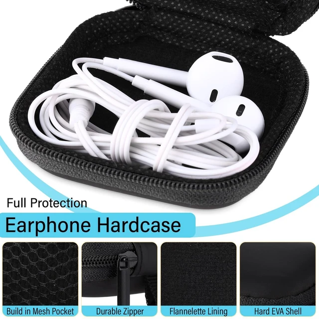 Alt view image 4 of 7 - 60 Pack Square Earbud Case Pouch Bulk with Clip, Black Portable Lightweight Square Storage Pouch with Clip, Perfect for Memory Cards, Camera Chips, Small Electronic Accessories