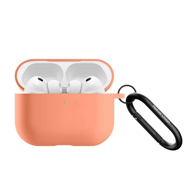 Alt view image 2 of 7 - Active Case for AirPods Pro 3 Silky Smooth Matte Silicone Case with Clip to Attach Anywhere (Apricot)