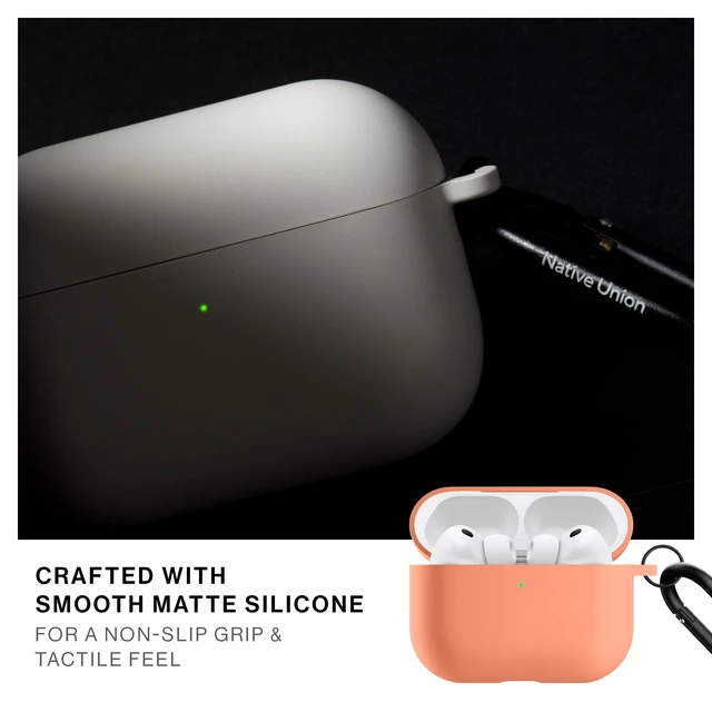 Alt view image 6 of 7 - Active Case for AirPods Pro 3 Silky Smooth Matte Silicone Case with Clip to Attach Anywhere (Apricot)