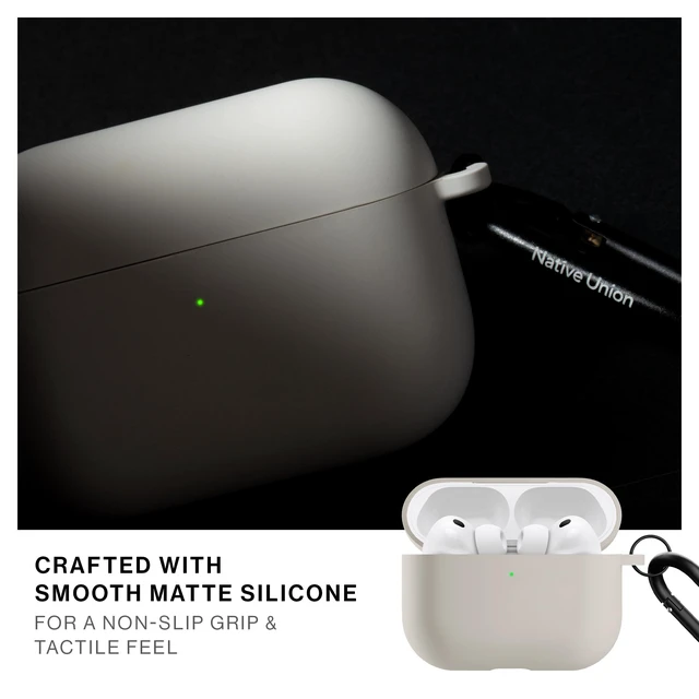 Alt view image 6 of 7 - Active Case for AirPods Pro 3 Silky Smooth Matte Silicone Case with Clip to Attach Anywhere (Sandstone)