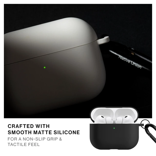 Alt view image 6 of 7 - Active Case for AirPods Pro 3 Silky Smooth Matte Silicone Case with Clip to Attach Anywhere (Black)