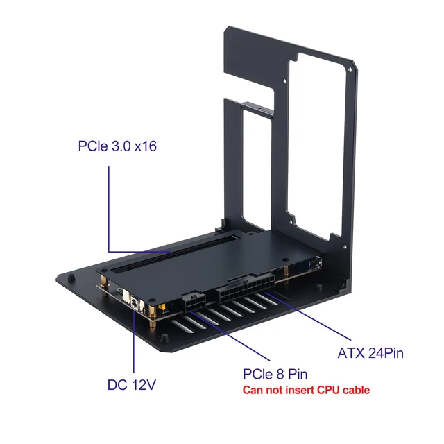 Alt view image 2 of 7 - External eGPU Dock, 2* Thunderbolt 4/3 USB4 Port, 85W PD eGPU Dock for Mini PCs, Laptops and Gaming Handhelds Compatible with NVIDIA/AMD PCIe,ATX Power Supply Windows 10/11