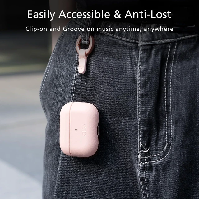 Alt view image 3 of 7 - Italian Leather Case Cover Compatible AirPods Pro 2nd Generation 2022 Women Men Protective Hard Shell Supports Wireless Charging LED Visible (Misty Pink, AirPods Pro 2)