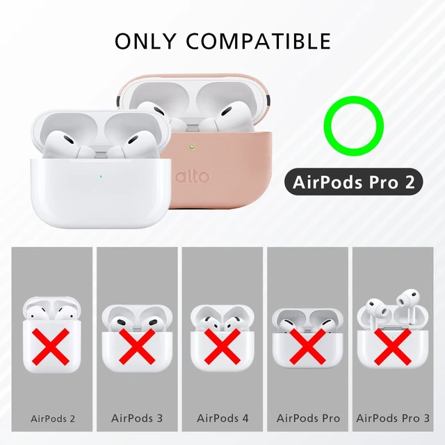 Alt view image 5 of 7 - Italian Leather Case Cover Compatible AirPods Pro 2nd Generation 2022 Women Men Protective Hard Shell Supports Wireless Charging LED Visible (Misty Pink, AirPods Pro 2)