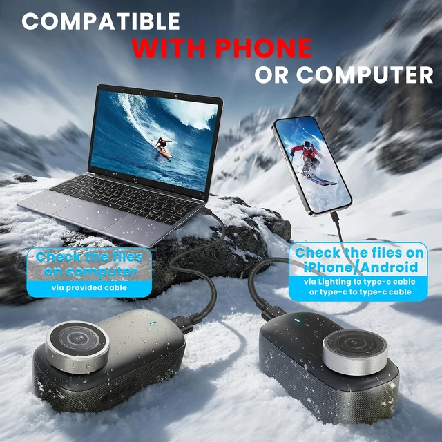 Alt view image 5 of 7 - 4K Mini Body Camera, ThumbSized,Waterproof Case 64G Wearable Camera with 360°Rotatable Clip & Magnetic Clip, Easy to Use for Lecture, Traveling, black
