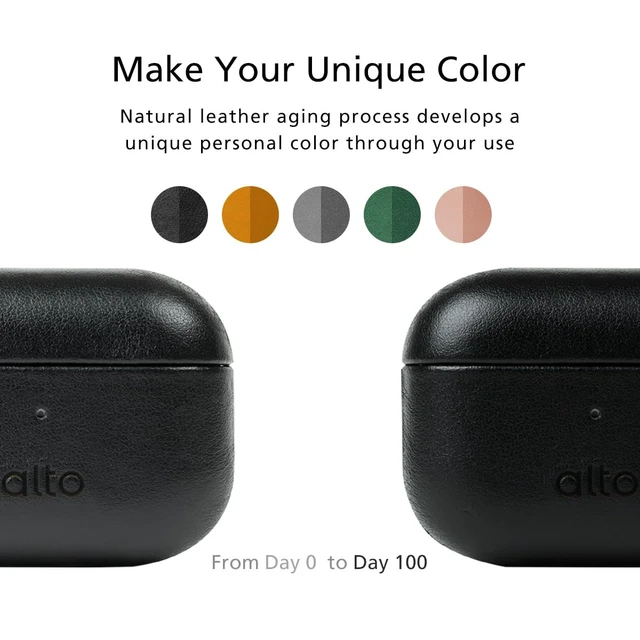Alt view image 6 of 7 - Italian Leather Case Cover Compatible AirPods Pro 2nd Generation 2022 Women Men Protective Hard Shell Supports Wireless Charging LED Visible (Raven Black, AirPods Pro 2)