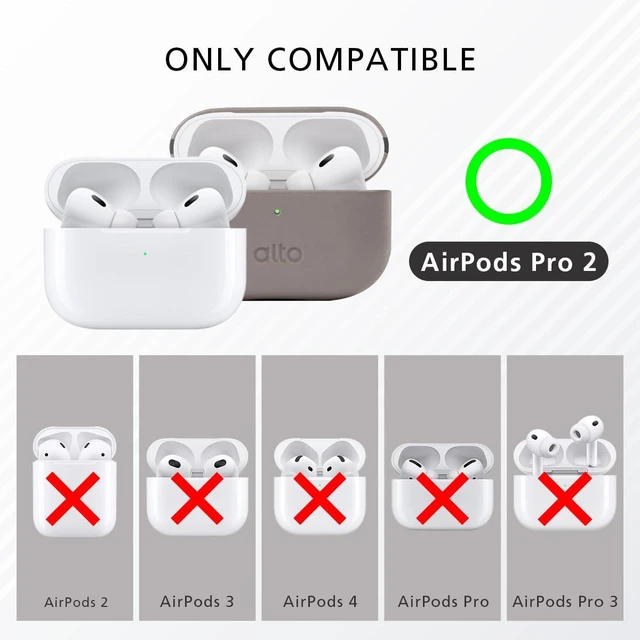 Alt view image 3 of 7 - Italian Leather Case Cover Compatible AirPods Pro 2nd Generation 2022 Women Men Protective Hard Shell Supports Wireless Charging LED Visible (Cement Gray, AirPods Pro 2)