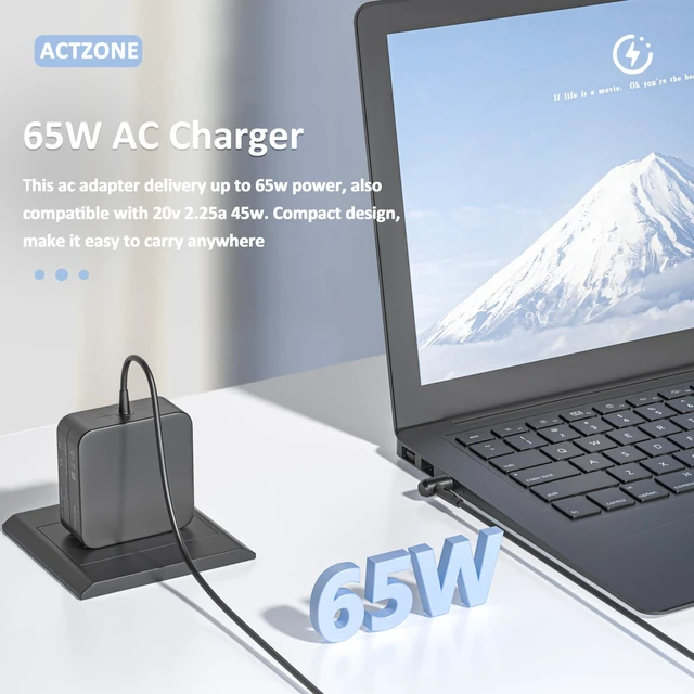 Alt view image 4 of 6 - 65W Ac Adapter Power Cord Compatible with Lenovo IdeaPad 100S 110 120s s340 Fit for ideapad flex 5 Charger 1570 1470 Flex 4 1470 1580 1130 310 320 330S 710S ADL45WCC PA-1450-55LL ADLX65CCGU2A Adapter