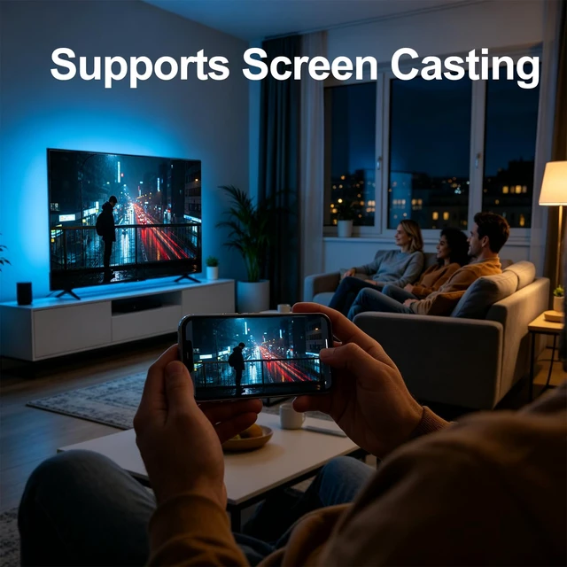 Alt view image 5 of 7 - Q11 Android TV Box with Cherry TV, Android 14, 4GB RAM 32GB Storage Gigabit Ethernet + Dual-Band Wi-Fi, 4K HDR10 + AV1, Secure DRM + Voice Remote + Casting, HDMI 2.1 max to 4K60 output
