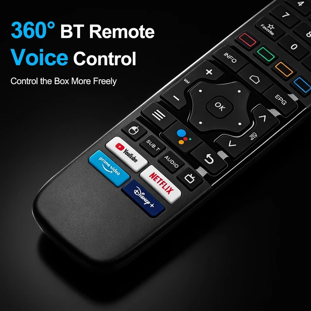 Alt view image 6 of 7 - Q11 Android TV Box with Cherry TV, Android 14, 4GB RAM 32GB Storage Gigabit Ethernet + Dual-Band Wi-Fi, 4K HDR10 + AV1, Secure DRM + Voice Remote + Casting, HDMI 2.1 max to 4K60 output