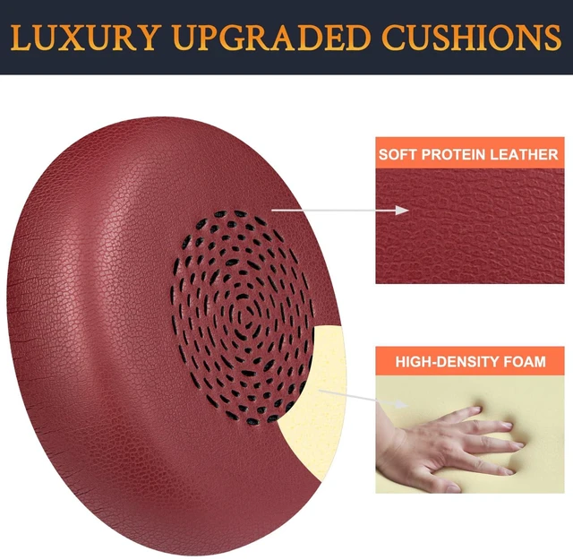 Alt view image 3 of 4 - Earpads Replacement for Jabra Evolve2 75 PC Wireless Headset(Do Not fit Evolve 75), Ear Pads Cushions with Softer Protein Leather, Noise Isolation Foam - Burgundy