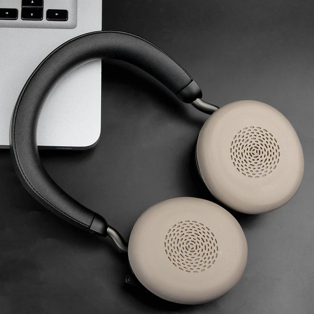 Alt view image 3 of 7 - Earpads Replacement for Jabra Evolve2 75 PC Wireless Headset(Do Not fit Evolve 75), Ear Pads Cushions with Softer Protein Leather, Noise Isolation Foam - Gold