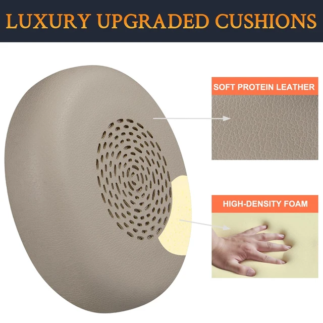 Alt view image 5 of 7 - Earpads Replacement for Jabra Evolve2 75 PC Wireless Headset(Do Not fit Evolve 75), Ear Pads Cushions with Softer Protein Leather, Noise Isolation Foam - Gold