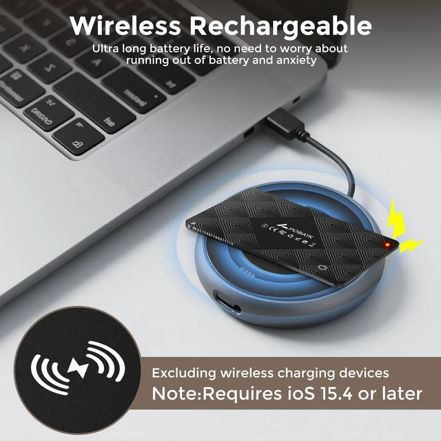 Alt view image 3 of 5 - Card Tracker for Wallet, Works with Find My (iOS Only) - Ultra-Slim Wallet Finder Card, Rechargeable Smart Locator Tag Like Wallet Tracker Card, Bags & Luggage 2 Pack