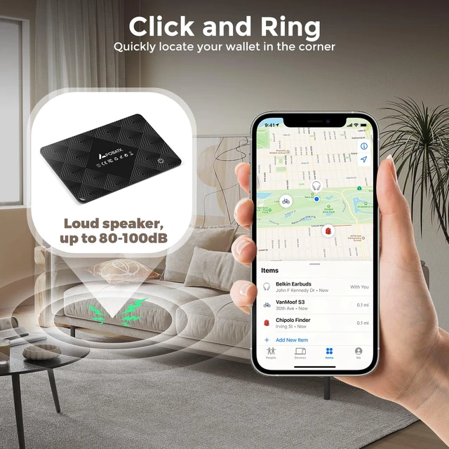 Alt view image 4 of 5 - Card Tracker for Wallet, Works with Find My (iOS Only) - Ultra-Slim Wallet Finder Card, Rechargeable Smart Locator Tag Like Wallet Tracker Card, Bags & Luggage 2 Pack