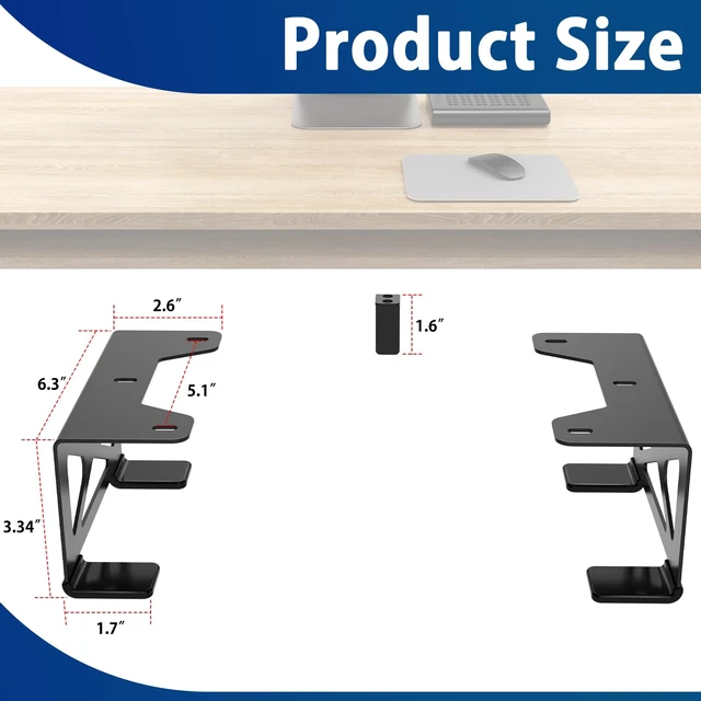 Alt view image 2 of 7 - Under Desk Laptop Mount, Metal Under Desk Shelf Holder compatible for MacBook,Mini PC,Xbox Series S,Xbox One S/X, Under Laptop Storage Mount