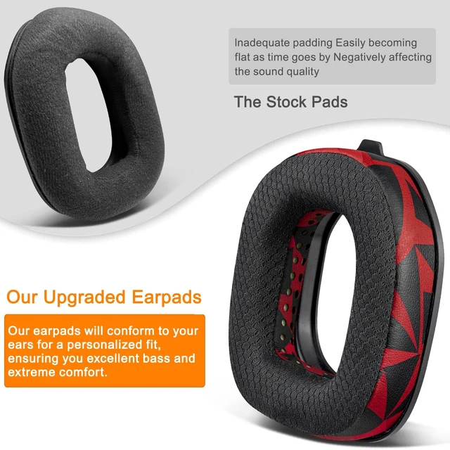 Alt view image 4 of 4 - Replacement Earpads for Astro A50 Gen3 (Do Not Fit A50 Gen 4) Headset, Ear Pads Cushions with Durable Mesh Fabric, Noise Isolation Foam - Red Storm