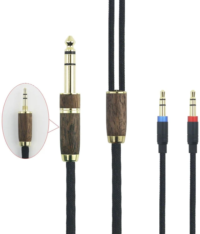 Main image of 10ft 6N OCC Copper Silver Plated Upgrade Audio Cable 3.5mm Male and 6.35mm Adapter Compatible with Hifiman Ananda, Arya, Sundara, HE400SE, HE4XX, Edition XS Headphone (2 x 3.5mm Version)