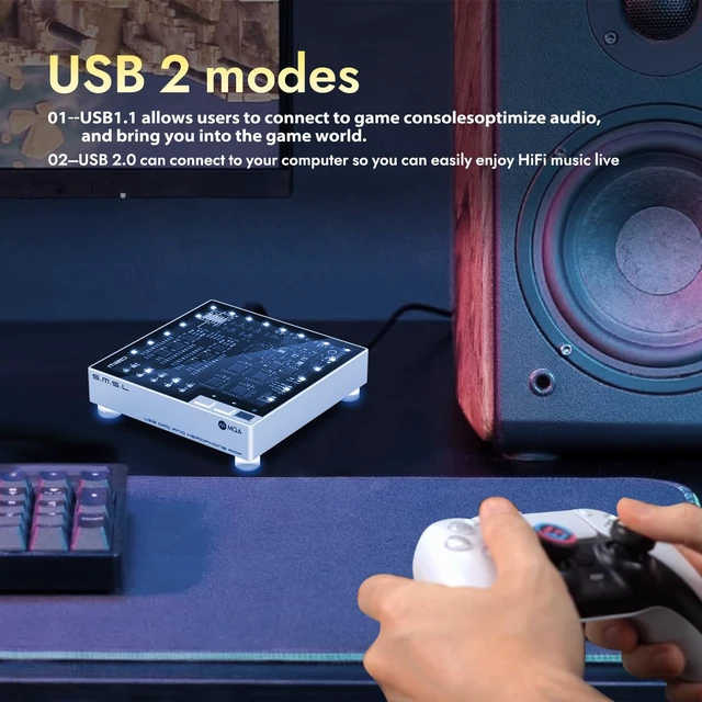 Alt view image 5 of 7 - SMSL M20 MQA DAC Headphone Amplifier 4* CS43131 DAC Chip Gaming Decoder USB1.1 /2.0 XU316 768kHz/32Bit DSD256 PCM Filter USB DAC 3.5mm & 4.4mm Headphone Amp Audio Decoder Black
