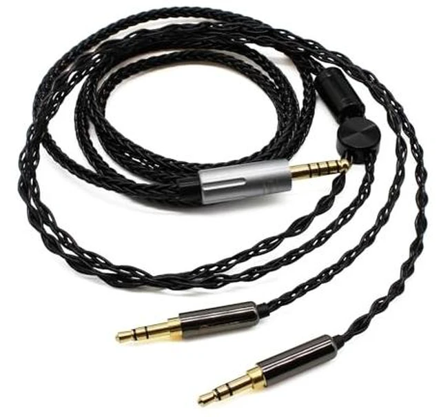 Alt view image 7 of 7 - 6.5ft 4.4mm Headphone Cable Compatible with Hifiman Dual 3.5mm end Compatible with Hifiman Sundara, Ananda, Arya, HE400SE, HE4XX, HE-400i, Edition XS Headphones, Silver Plated Braided 6.5ft/2m