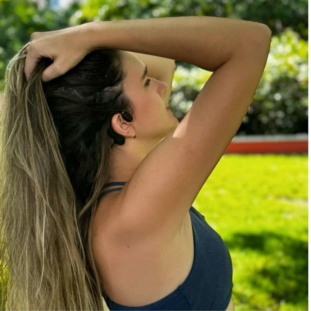 Alt view image 6 of 7 - Inductivv Bone Conduction Headphones Sound Revv Open Earphones Wireless Bluetooth Running Headphones with Mic, IP56 Waterproof, Lightweight Comfortable Fit Sport Bone Conduction Earbuds, Gym